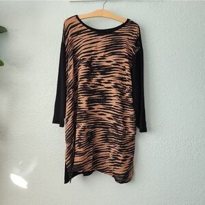 NIC+Zoe 100% silk animal print tunic style blouse dress